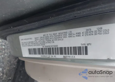 2009 Subaru Outback 2.5I from USA, damaged, VIN 4S4BP60C397338493